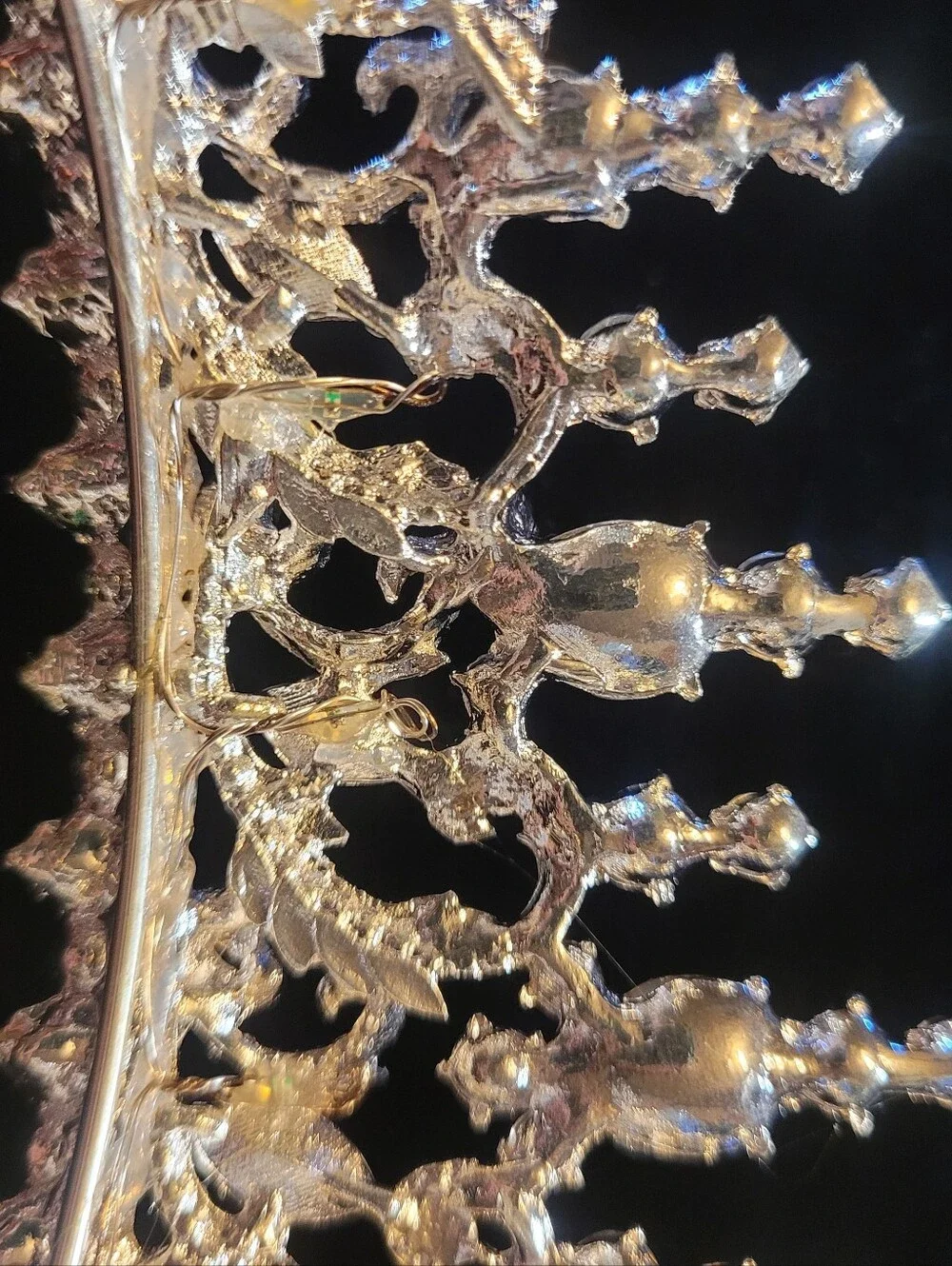 Crystal Tiara Crown with Pale Opal Accents And Rhinestones,